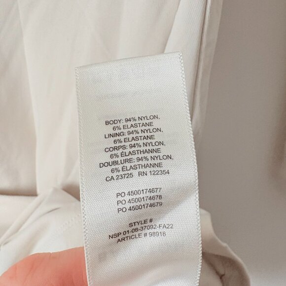 Aritzia Contour Squareneck Longsleeve Mini Dress Bone White Size Small - Picture 5 of 5